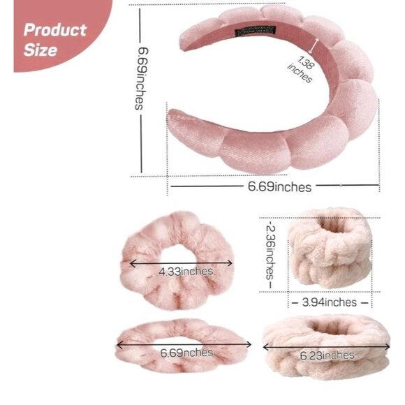 Skincare Headbands And Wristbands Soft Velvet Touch Gentle On Hair And Skin - Picture 3 of 7